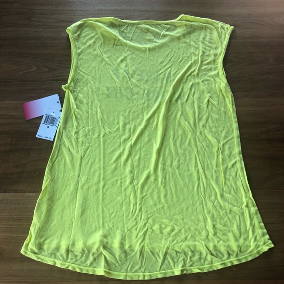 PINK LOTUS YELLOW “WAKE-UP WORK-OUT” SLEEVELESS MUSCLE SHIRT - Picture 7 of 8